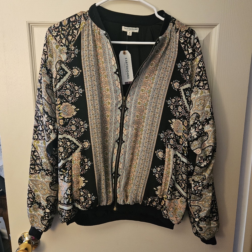 Printed bomber jacket